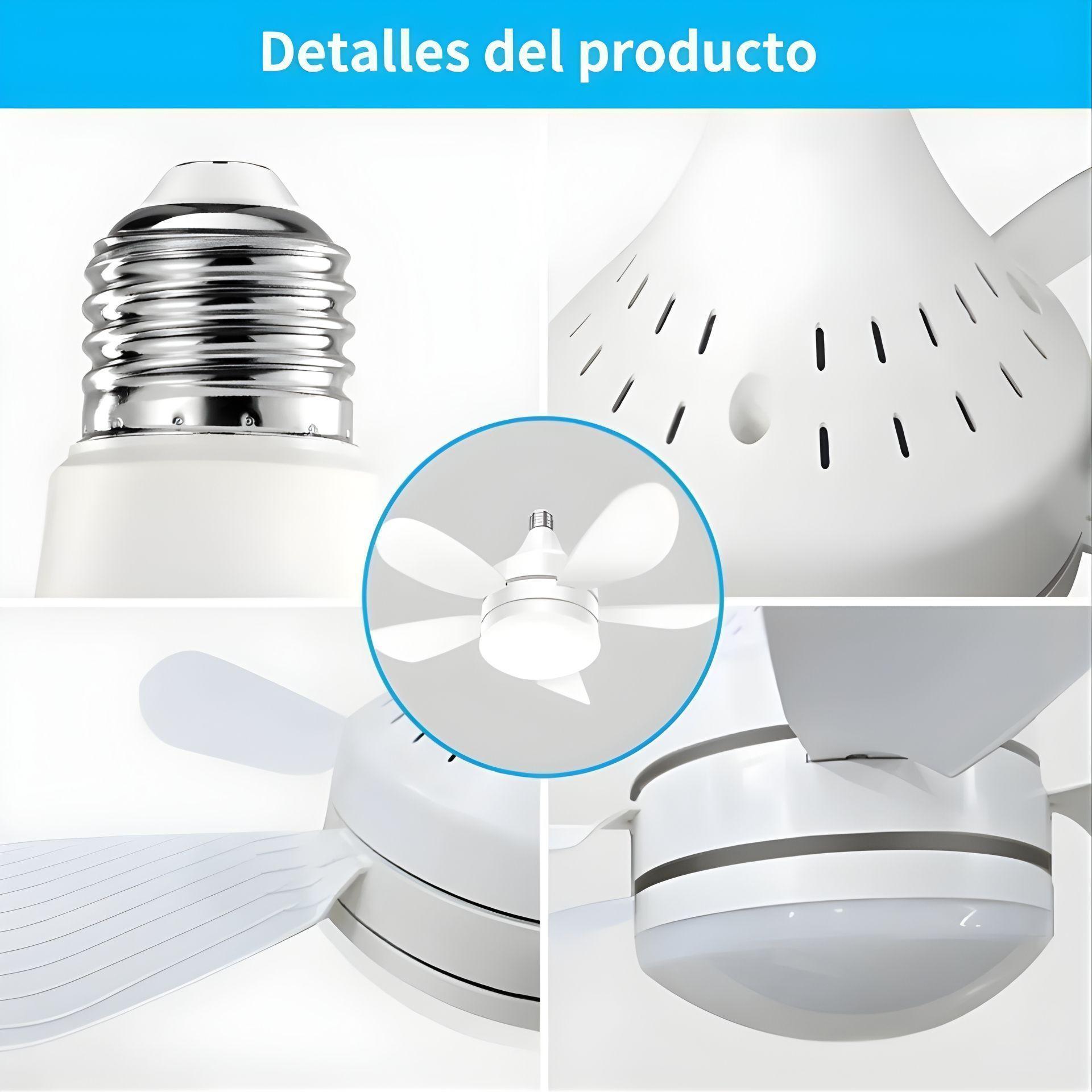 Ventilador Ampolleta Techo Con Control Remoto 3 Velocidades 42 Cm Blanco Aleaci n Resistente-5