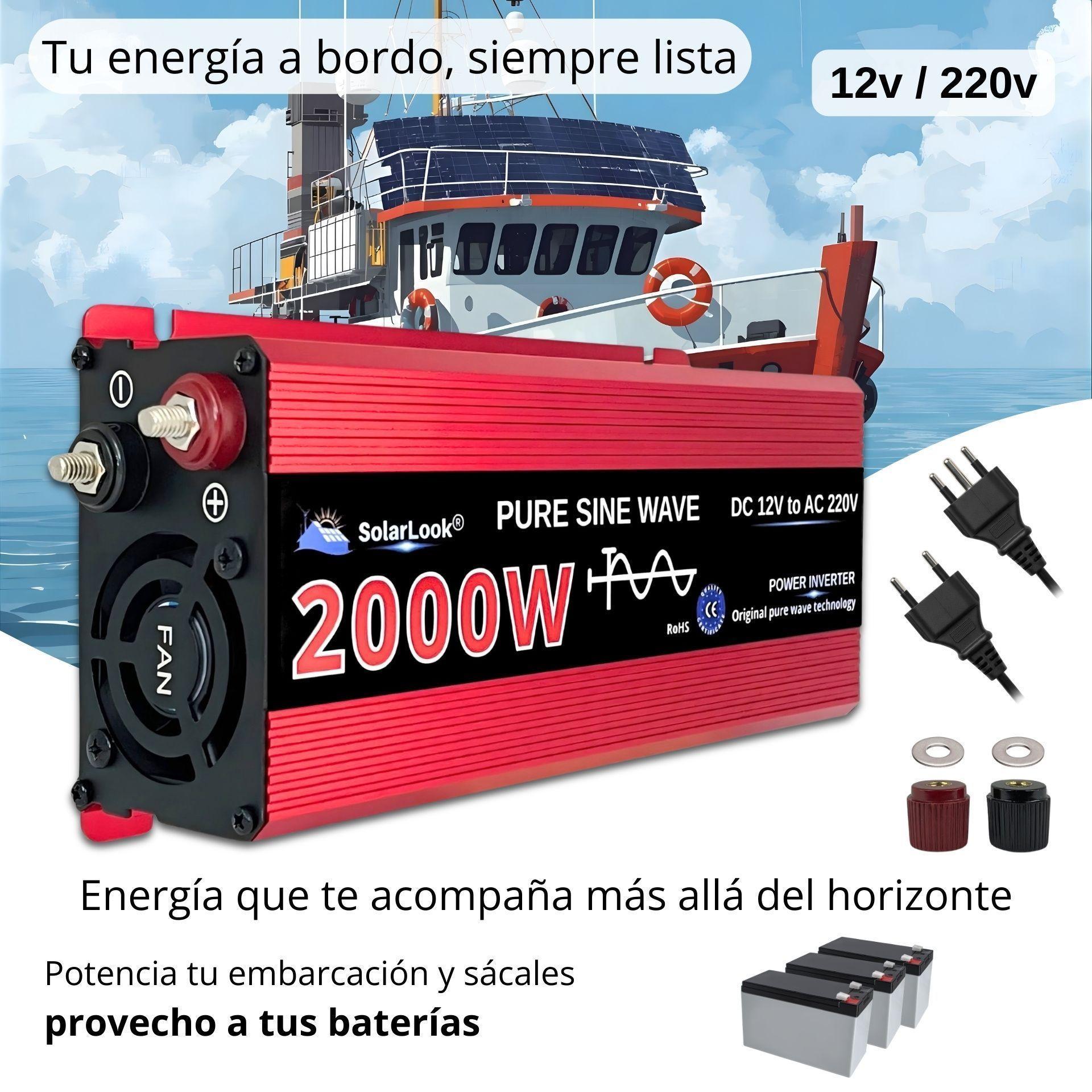 Inversor De Corriente 2000w 12v A 220v Onda Pura Original-4