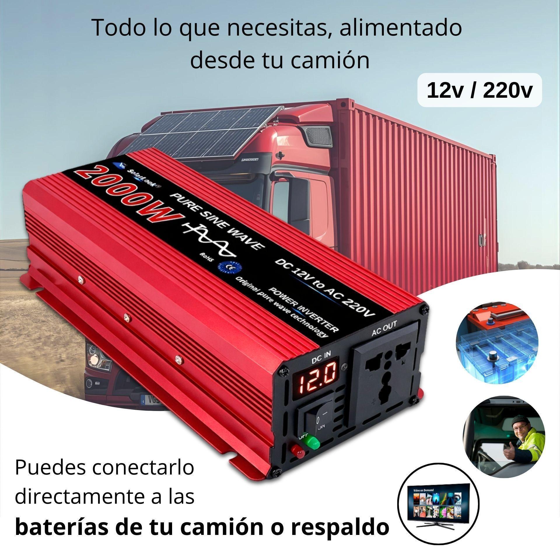 Inversor De Corriente 2000w 12v A 220v Onda Pura Original-6