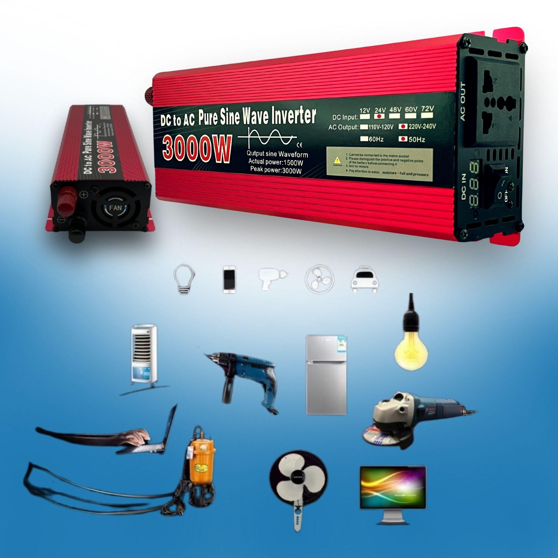 Inversor de corriente 3000w 24v A 220v Onda Pura Solar-2