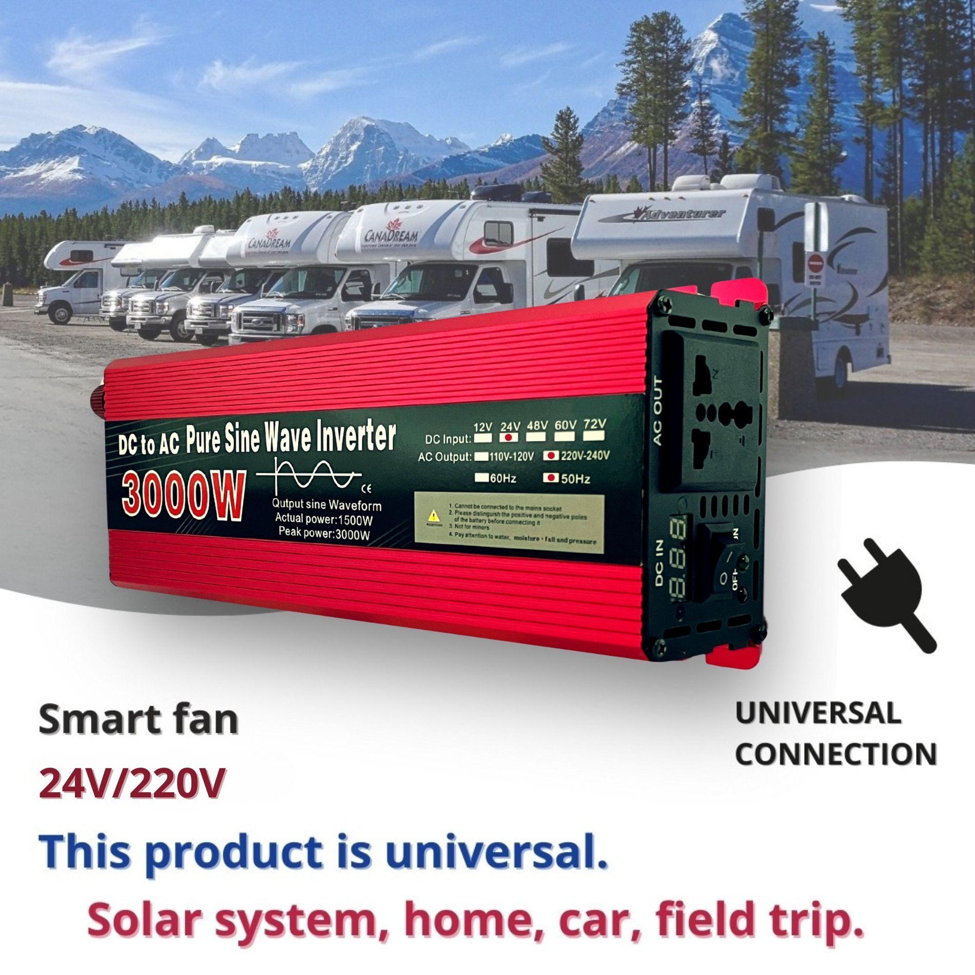 Inversor de corriente 3000w 24v A 220v Onda Pura Solar-3