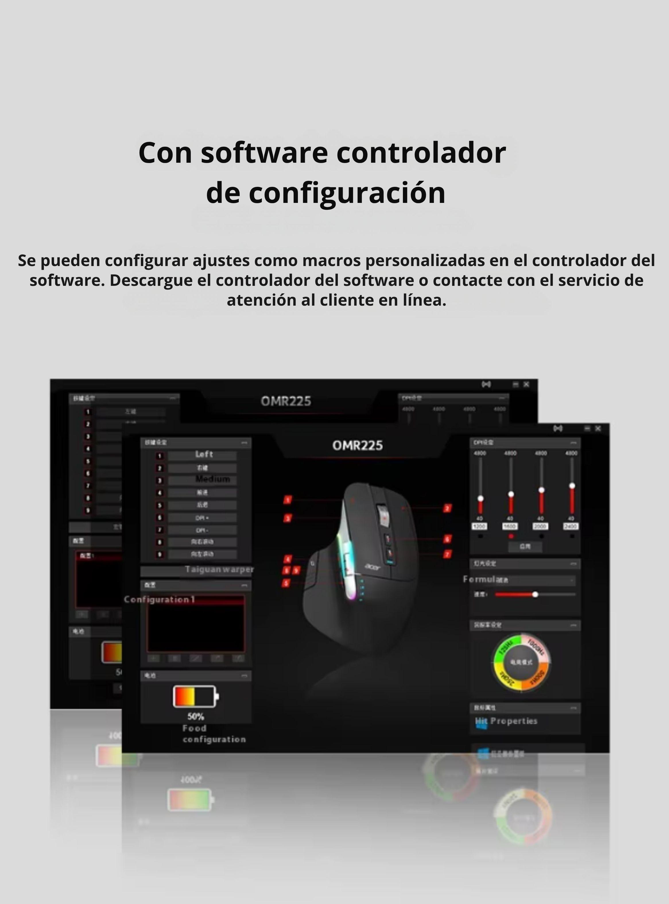 Mouse Ratón Inalámbrico bluetooth Ergonómico RGB Recargable 7 Botones Gamer-5