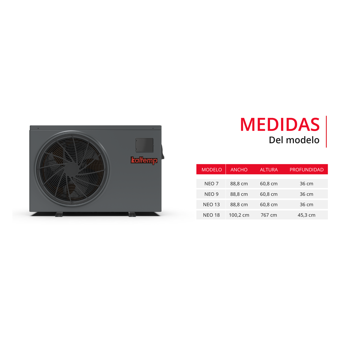Bomba de Calor Kaltemp Pooltemp Neo 13 Full Inverter 50 m3-7
