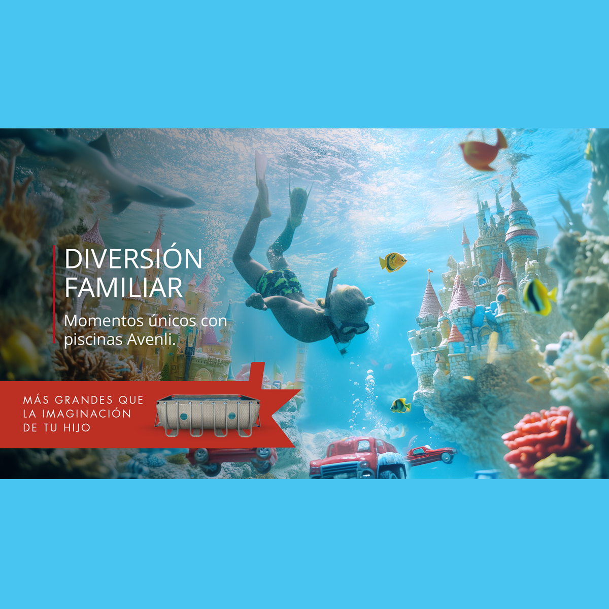 Piscina Estructural Rectangular Avenli 4x2x 0.99 m 7m3-2