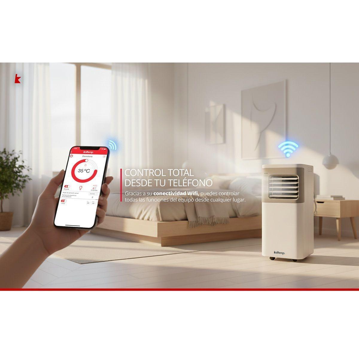 Aire Acondicionado Portatil Frisk Color WiFi Kaltemp 12 000 BTU 25m2 Frio Calor R290-5