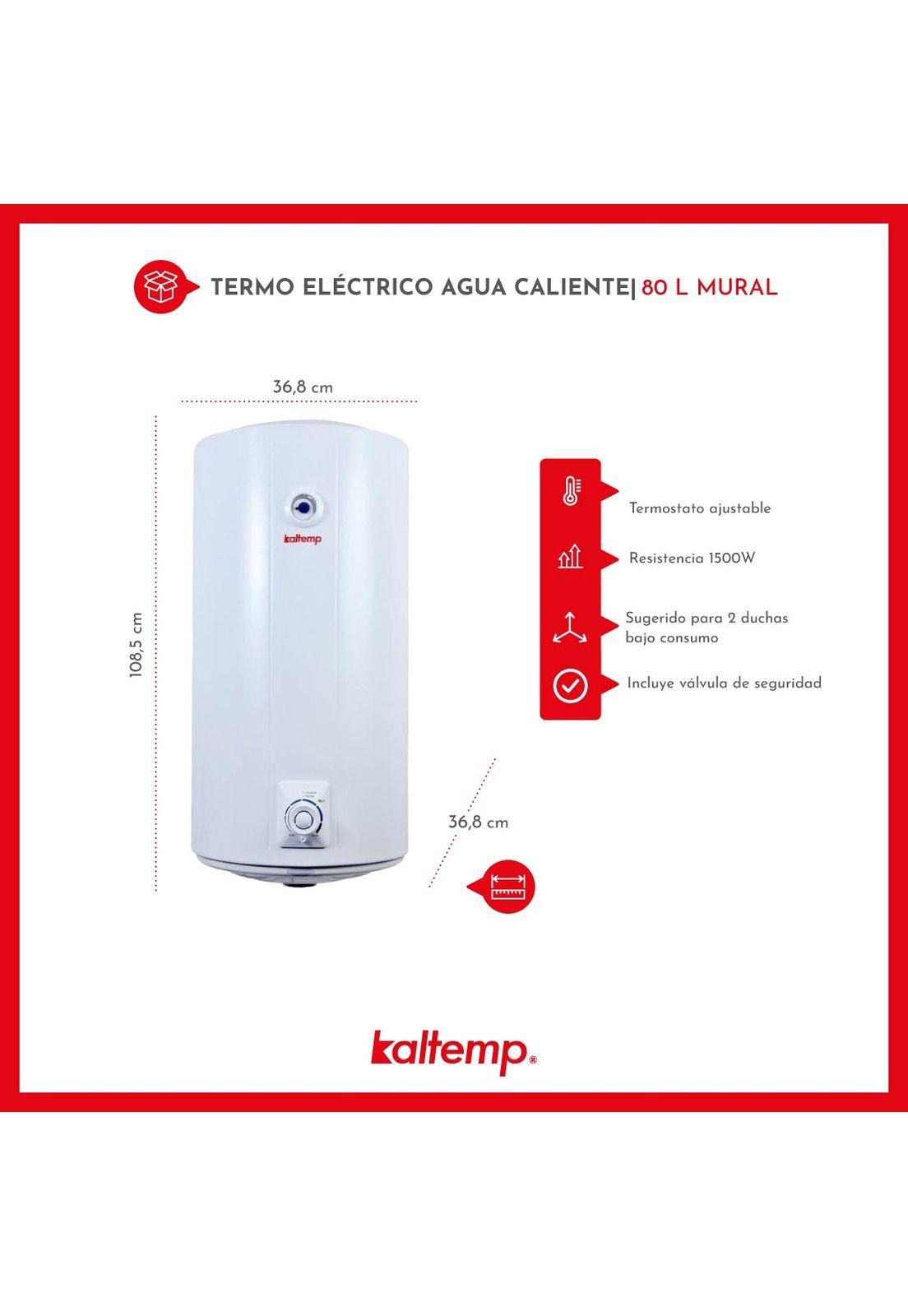Termo Eléctrico Kaltemp Agua Caliente 80 L Mural-5