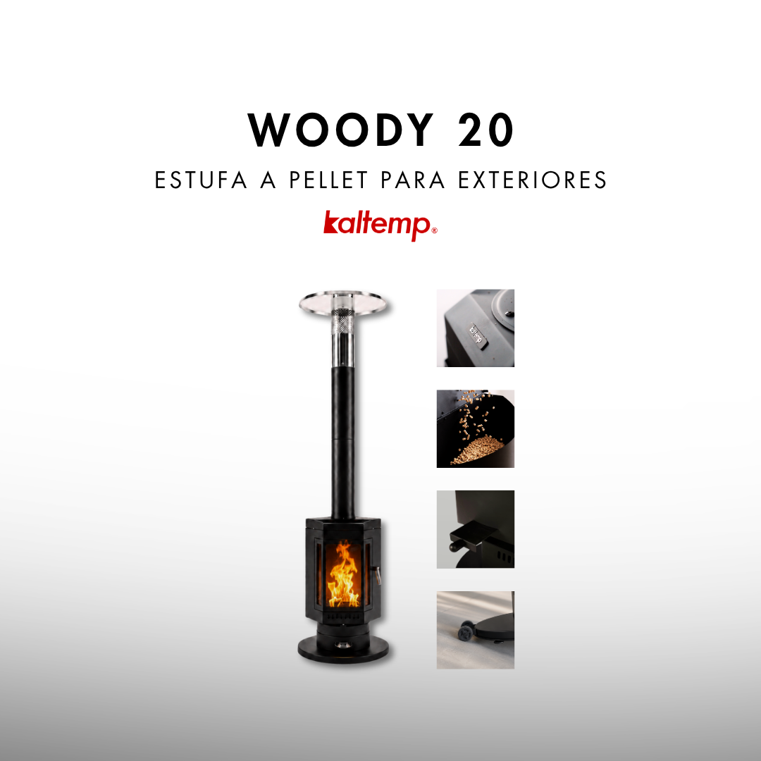 Estufa Calefactor a Pellet Kaltemp Woody 20 20m2 Terraza-2