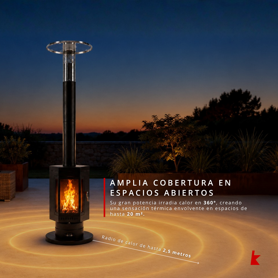 Estufa Calefactor a Pellet Kaltemp Woody 20 20m2 Terraza-3