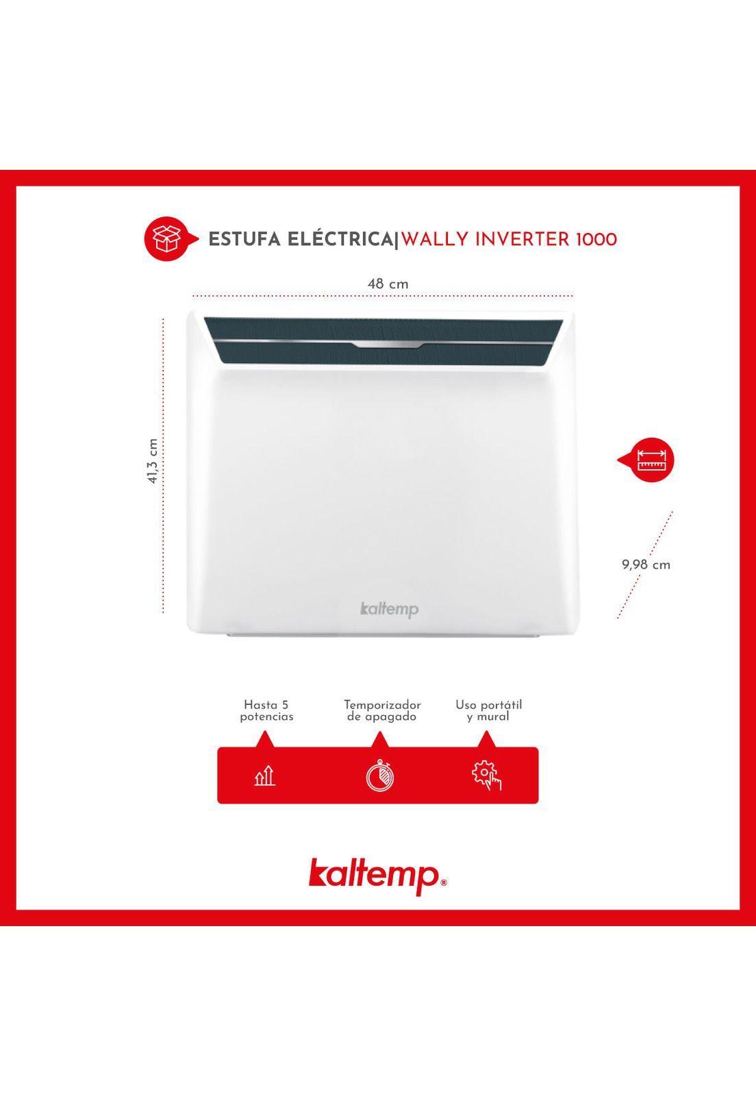Estufa Calefactor Eléctrico Kaltemp Wally Inverter 1000-5