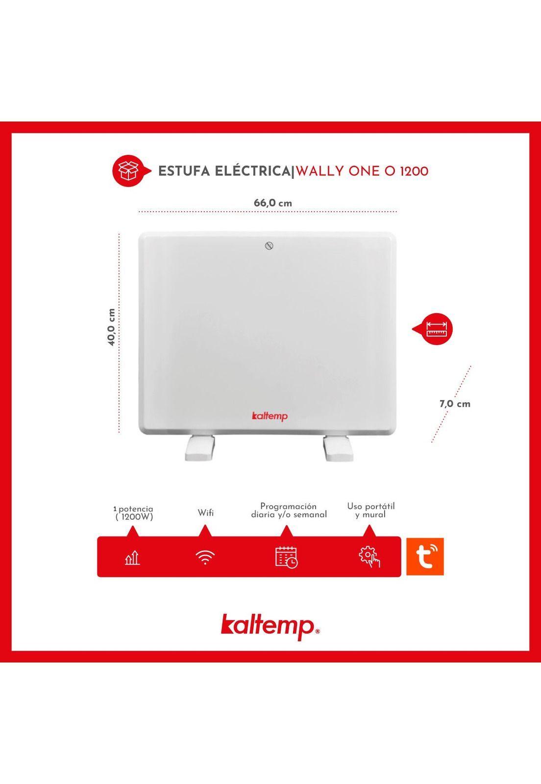 Estufa Calefactor Eléctrico Kaltemp Wally One O 1200 Wifi-3