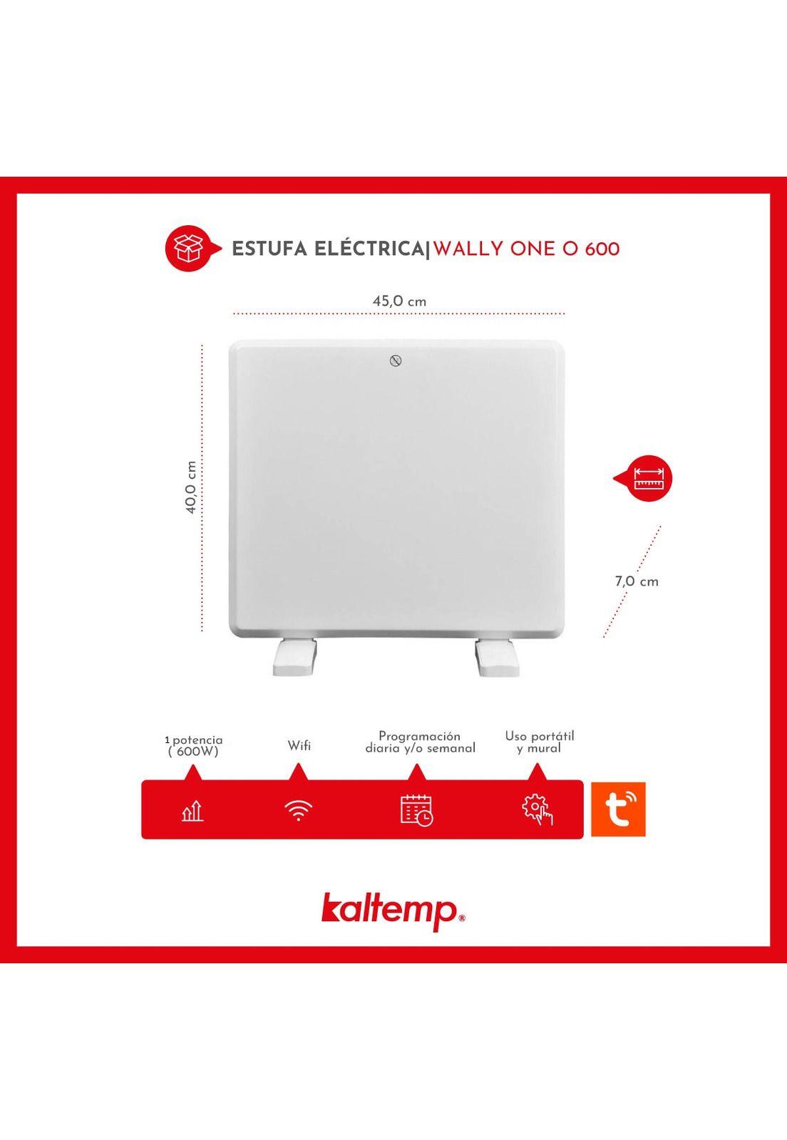 Estufa Calefactor Eléctrico Kaltemp Wally One O 600 Wifi-1