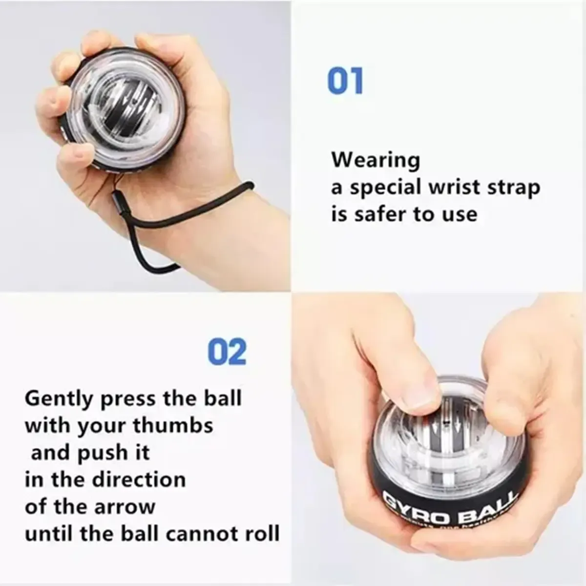 Gyro Ball Pelota Ejercicio Fortalece Túnel Carpiano Brazo-3