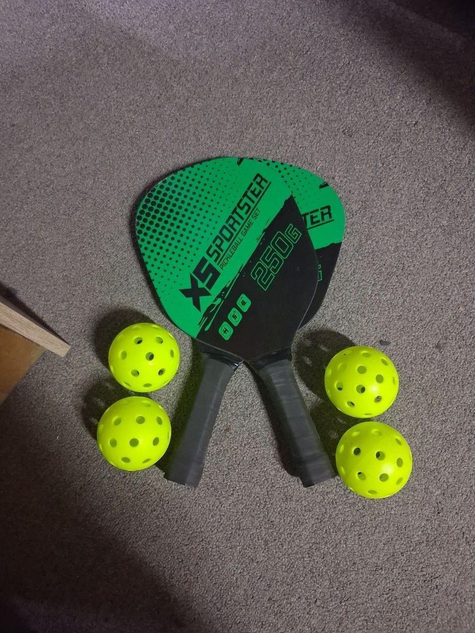 Set De Pickleball Kit 2 Paletas Mas 4 Pelotas Con Bolso-1