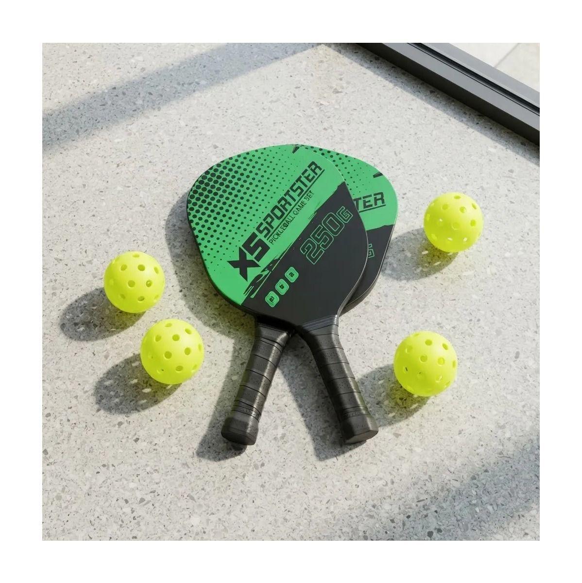 Set De Pickleball Kit 2 Paletas Mas 4 Pelotas Con Bolso-5