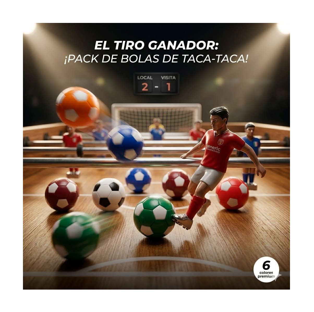 Pelotas De Taca Taca De Colores Premium Pack 6 Unidades-5