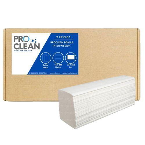 PROCLEAN TOALLA INTERFOLIADA  Doble Hoja 16 Paquetes X 200 Hojas-0