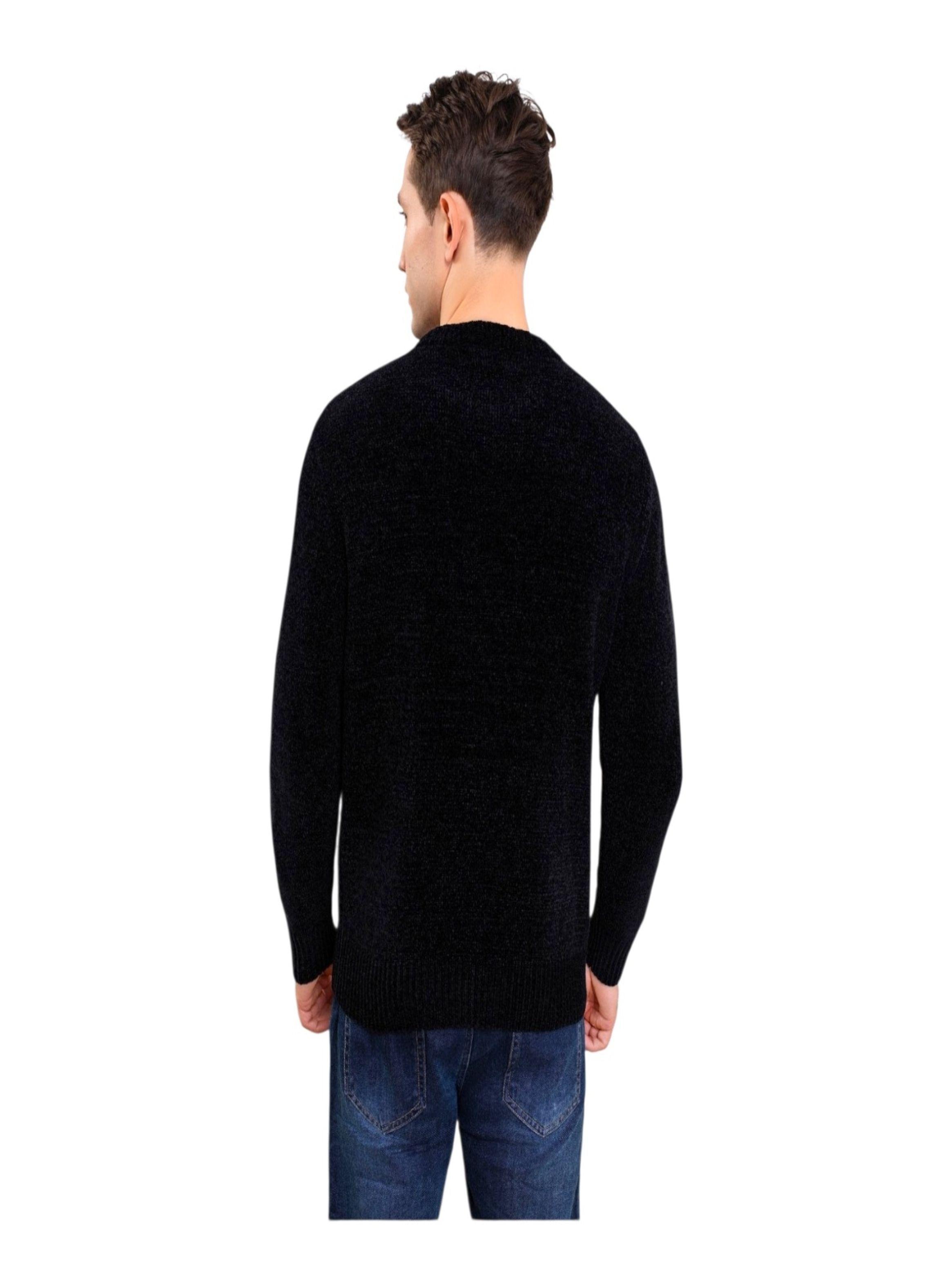 Sweater Tejido Chenille Hombre Cuello Redondo-3