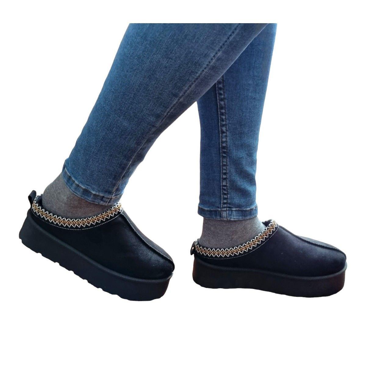 Pantufla Casual Botín Térmico Chiporro Mujer Zapatilla Descanso-0