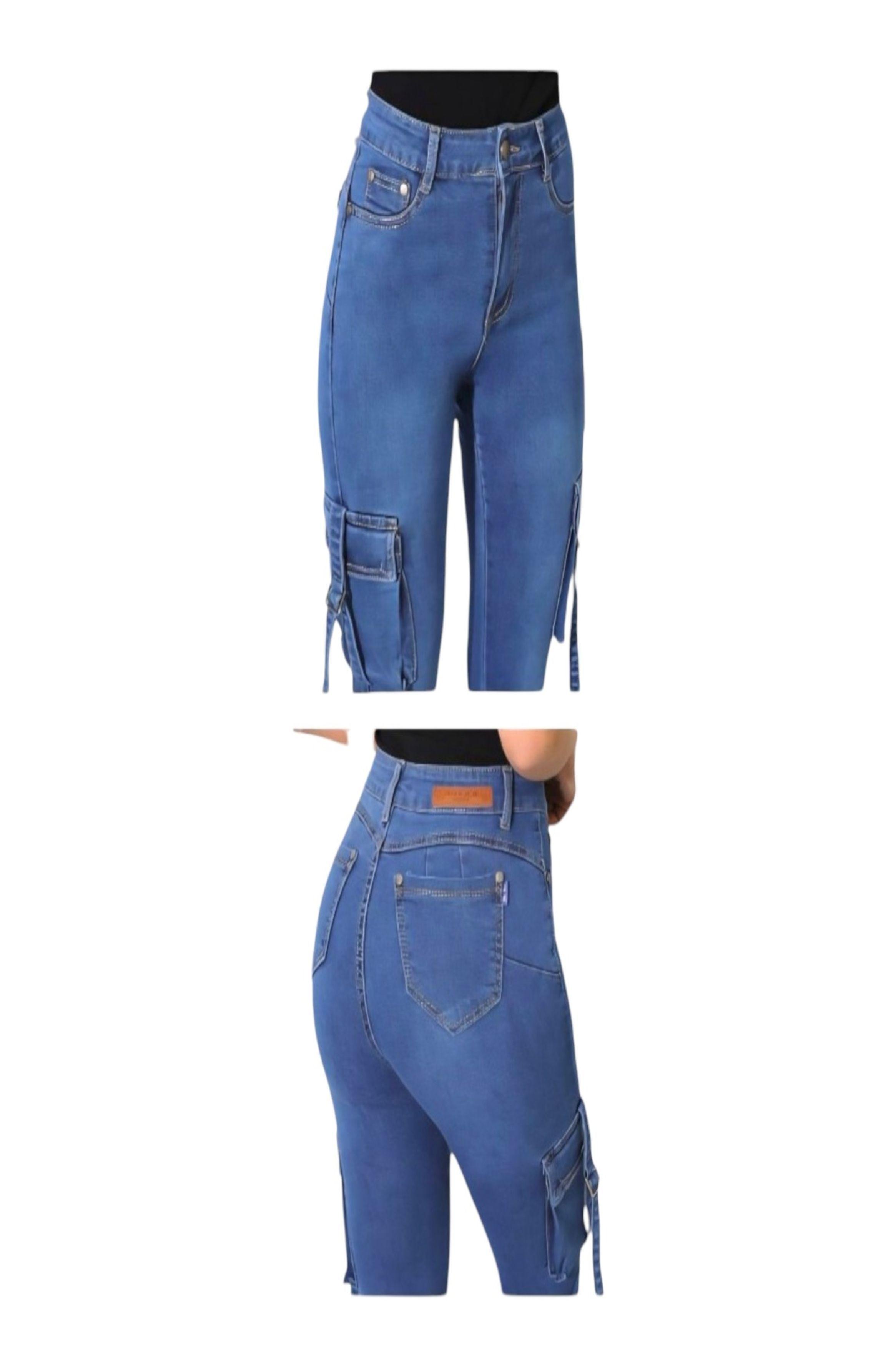 Jeans Cargo Flare Push Up Acampanado Levanta Cola -3