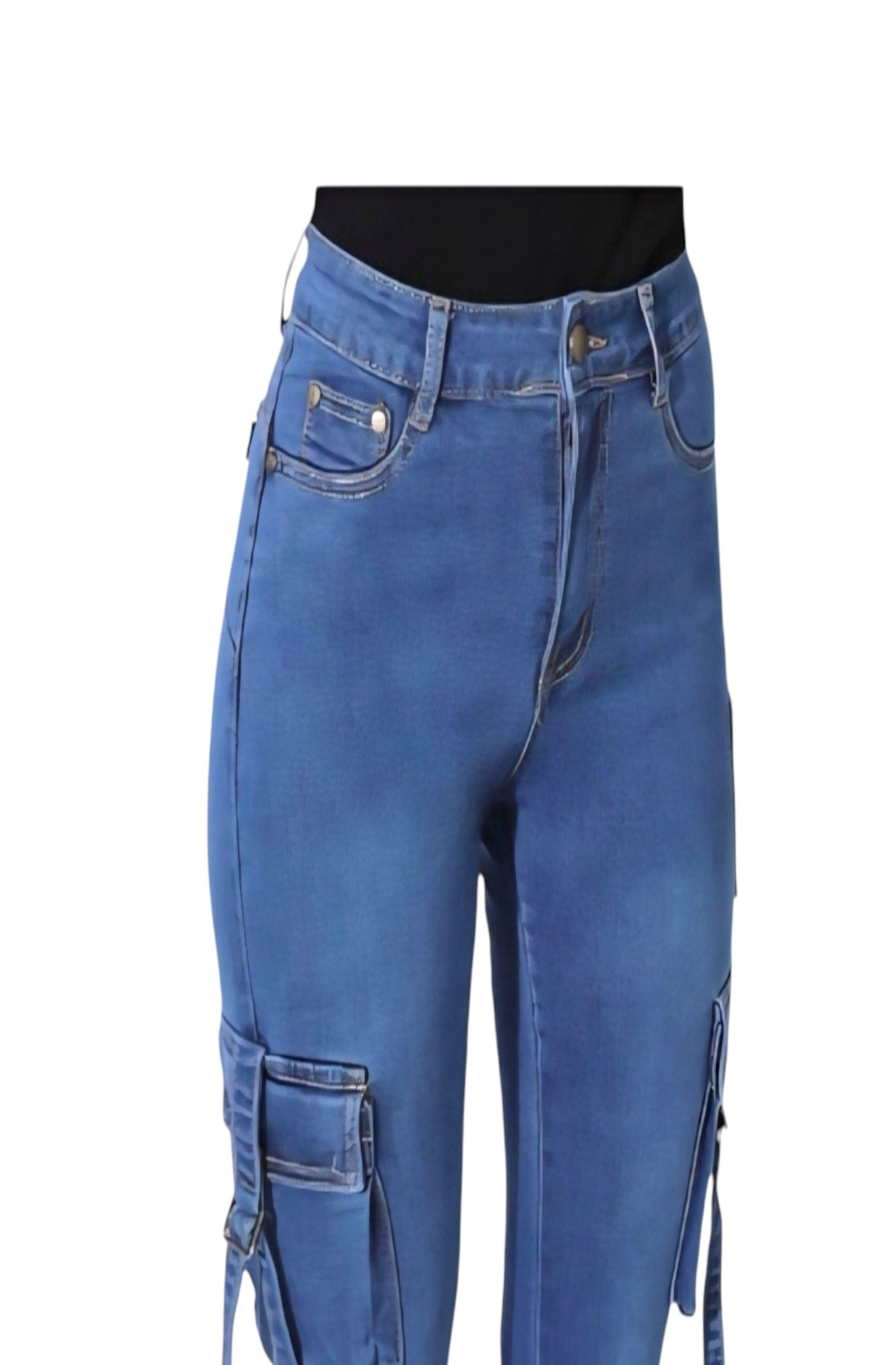 Jeans Cargo Flare Push Up Acampanado Levanta Cola -4