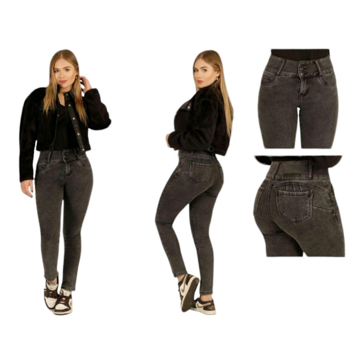 Jeans Mujer Tendencia Con Polar Pitillo-2