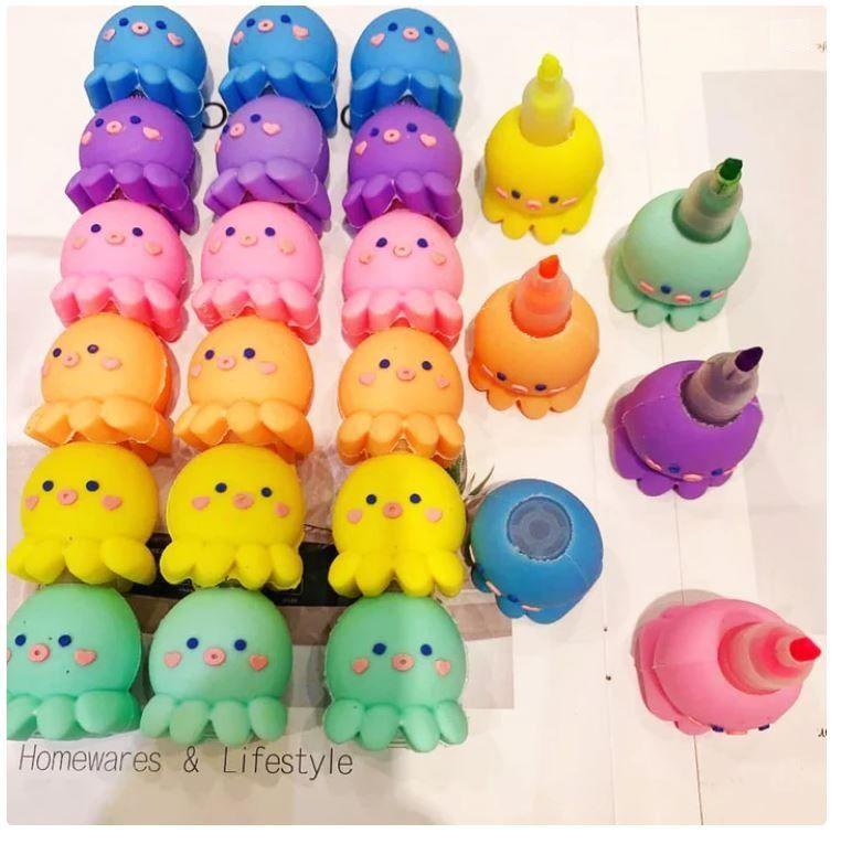 Set de 5 Lápices Destacadores Pulpo Kawaii-0