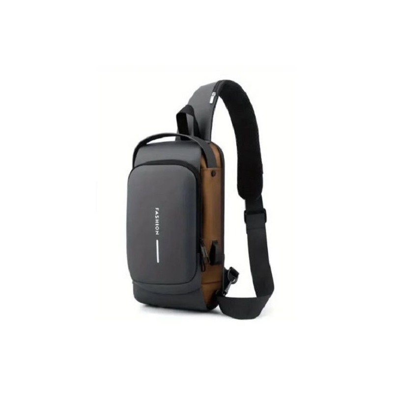 Bolso de pecho antirrobo tipo bandolera Oxford con puerto USB y cierre con clave-2
