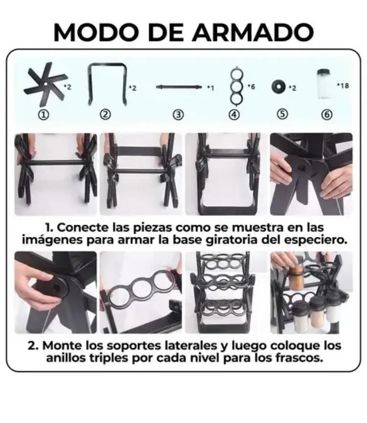 Especiero Giratorio 360 Organizador 18 frascos-6