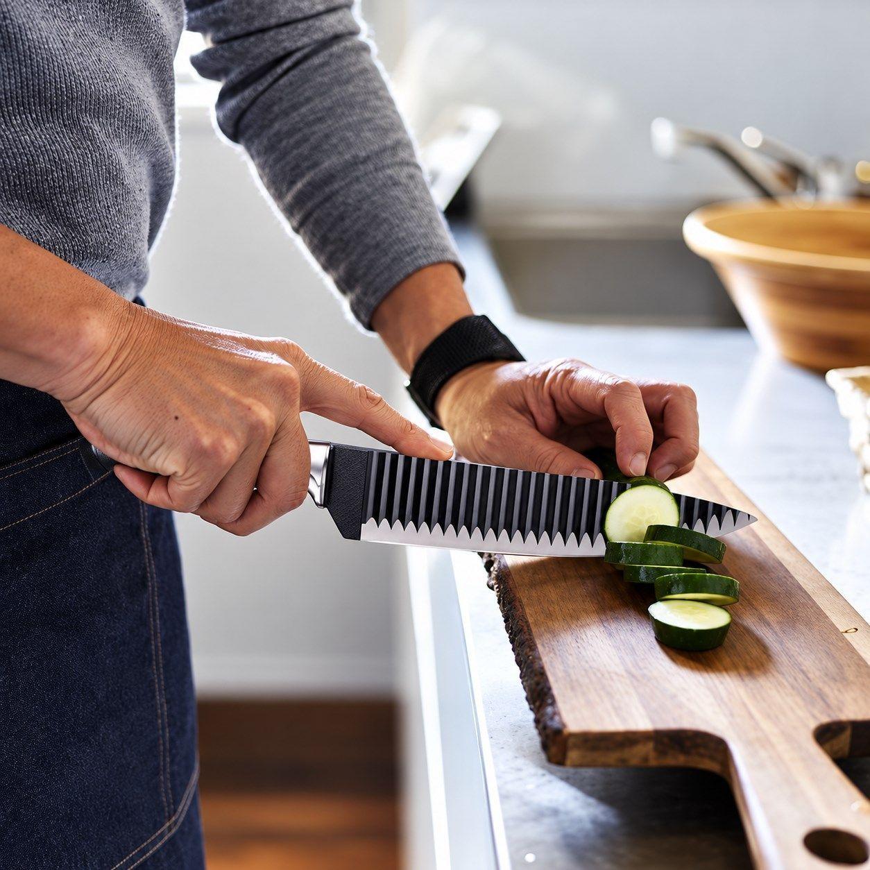 Set de cuchillos de cocina negro de 6 piezas con tijeras y pelador-1