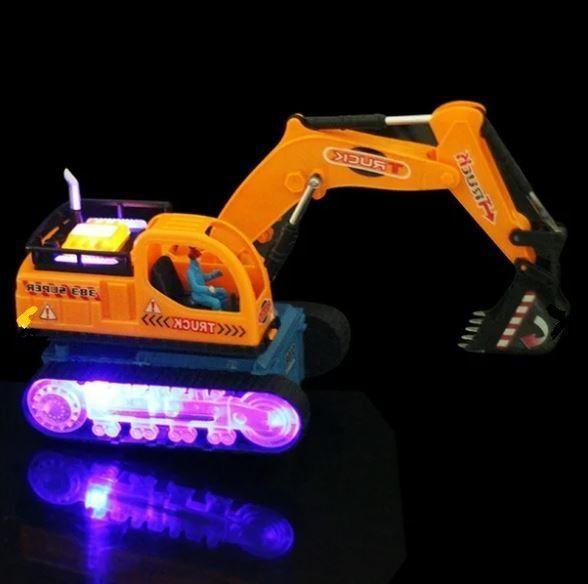 Retroexcavadora de juguete con luces, sonidos y brazos móviles-2