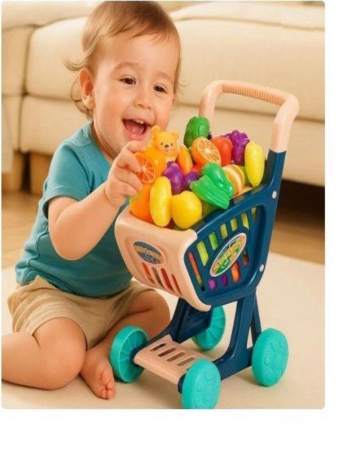 Carrito de Compras de Juguete con 30 Accesorios-2