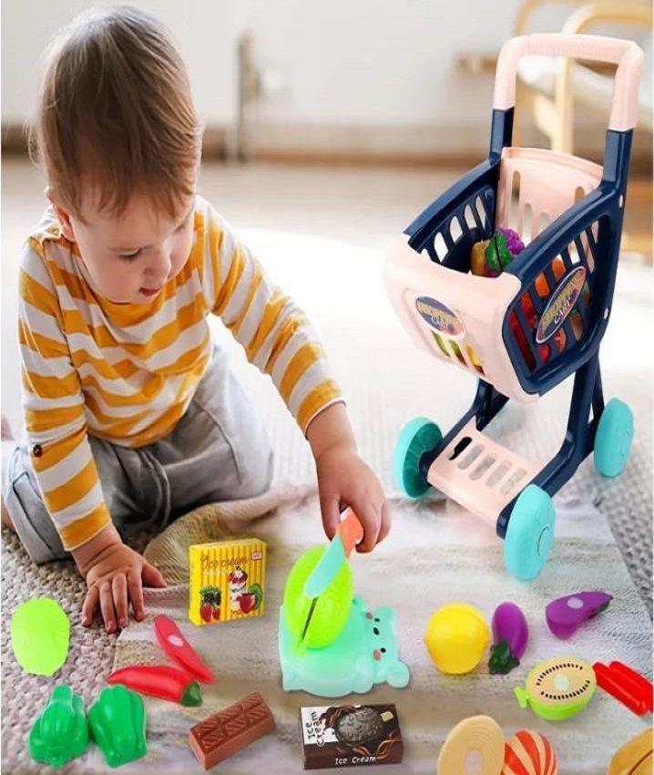 Carrito de Compras de Juguete con 30 Accesorios-3