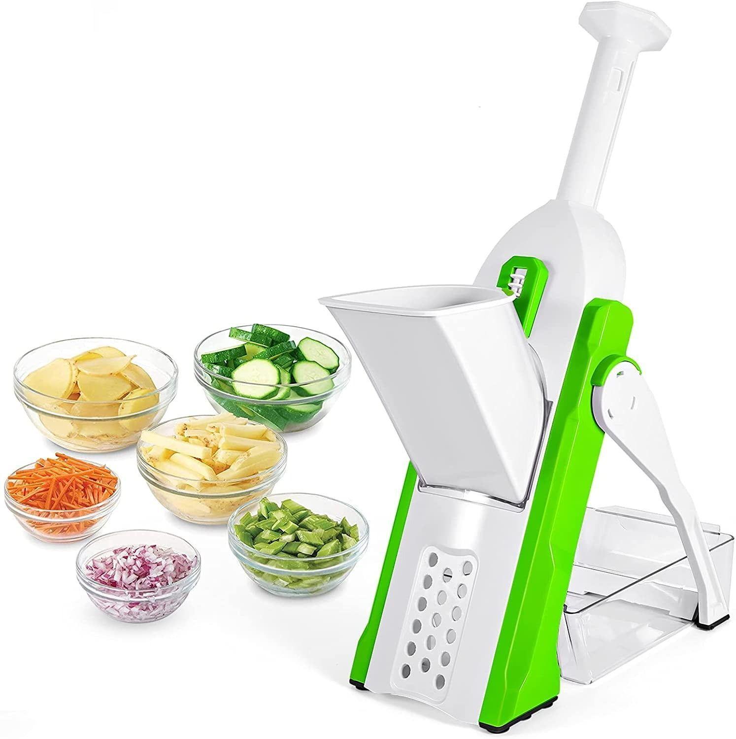 Cortador de verduras tipo mandolina multifuncional plegable-0