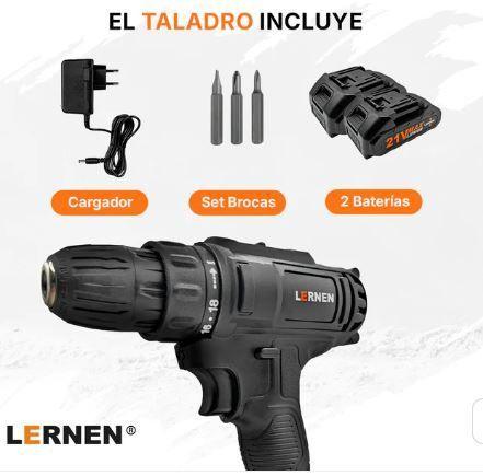 Taladro Destornillador Inalambrico TIEC Con Brocas Color Negro Lernen-5