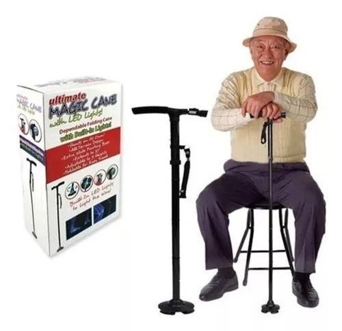 Baston Ortopedico Retractil Plegable Con Luz Led-2