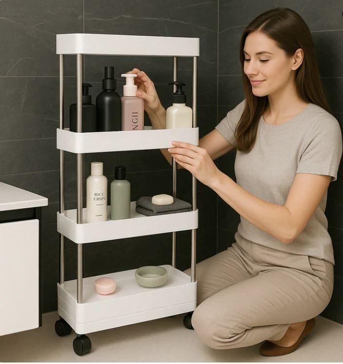 Estante Organizador Baño y Cocina – 4 Niveles con Ruedas-2