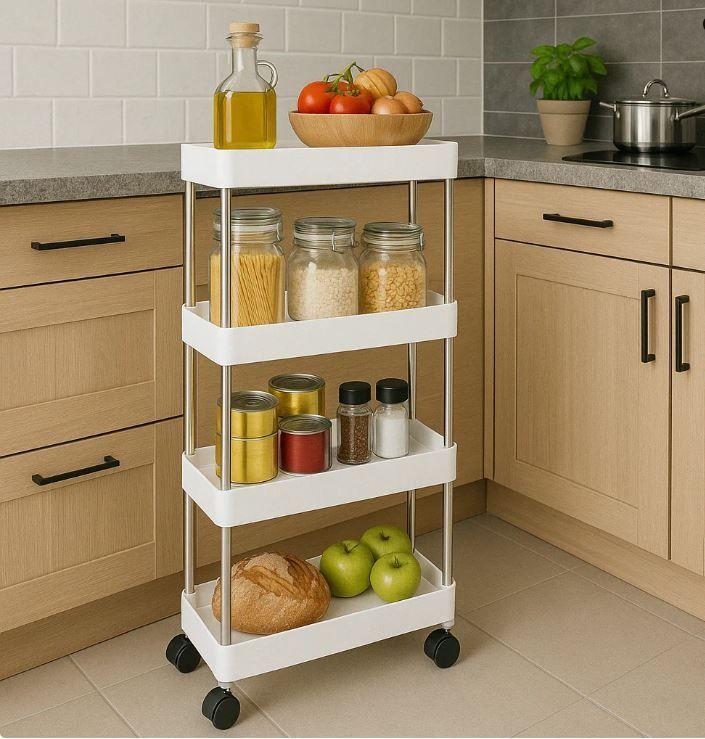 Estante Organizador Baño y Cocina – 4 Niveles con Ruedas-3