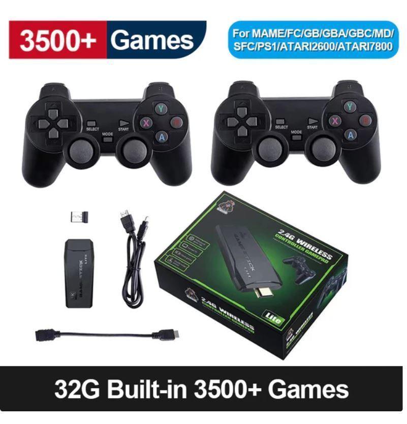 Consola Inalámbrica Stick-Box 4K 2 con 2 controles inalámbricos-3