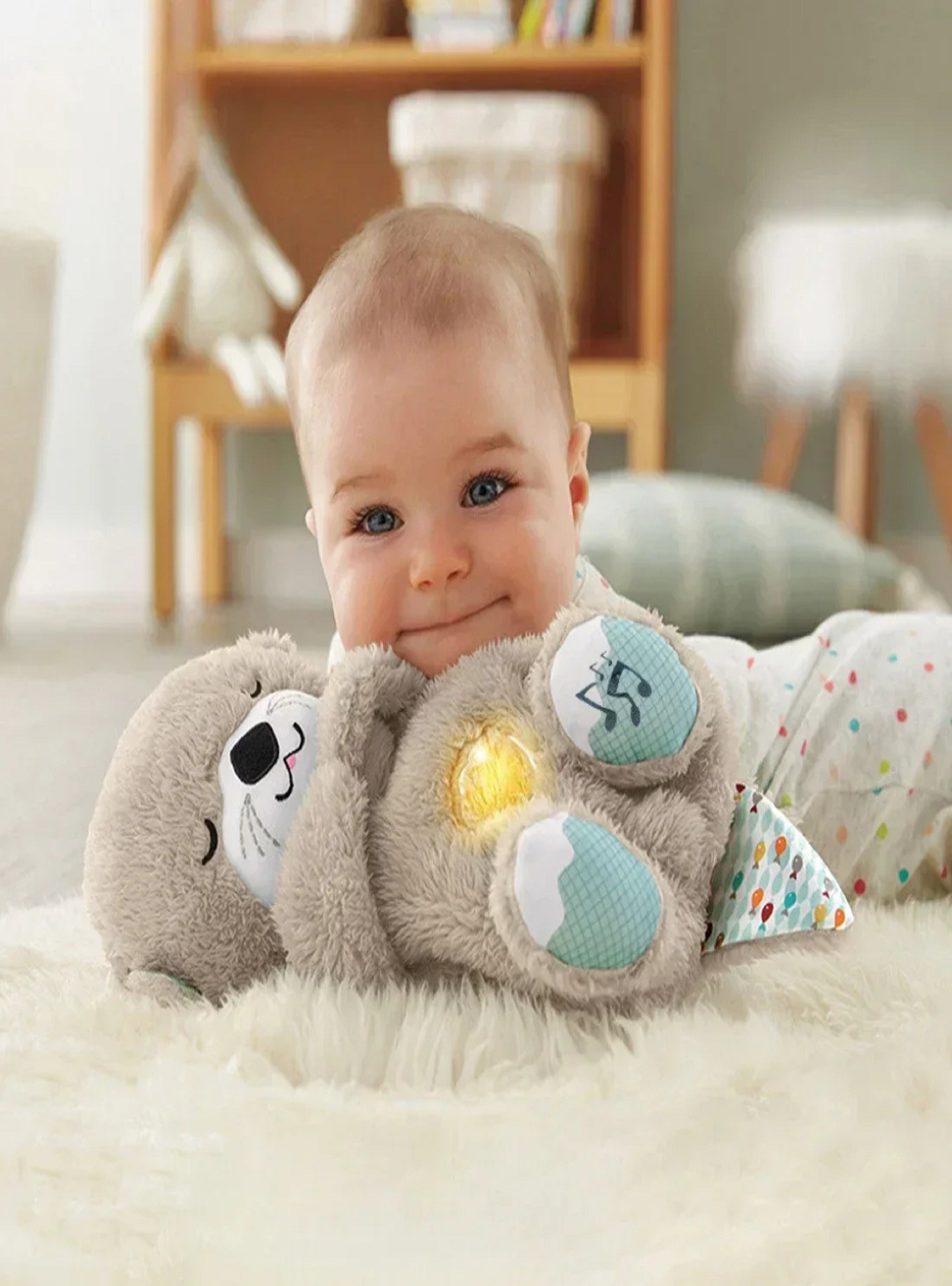 Nutria Peluche De Apego Con Respiracion Y luz-0