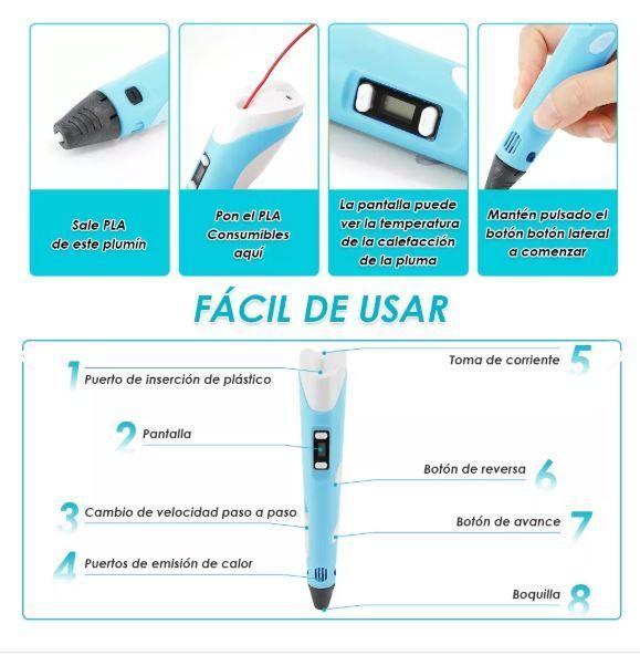 Lapiz Impresora 3d con 9 mts filamentos-2
