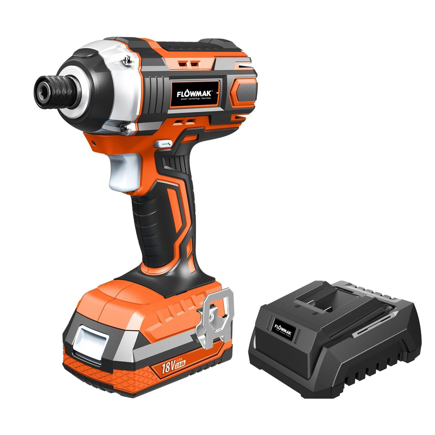 Atornillador Impacto 1/4  18v Con Batería, Marca Flowmak-5