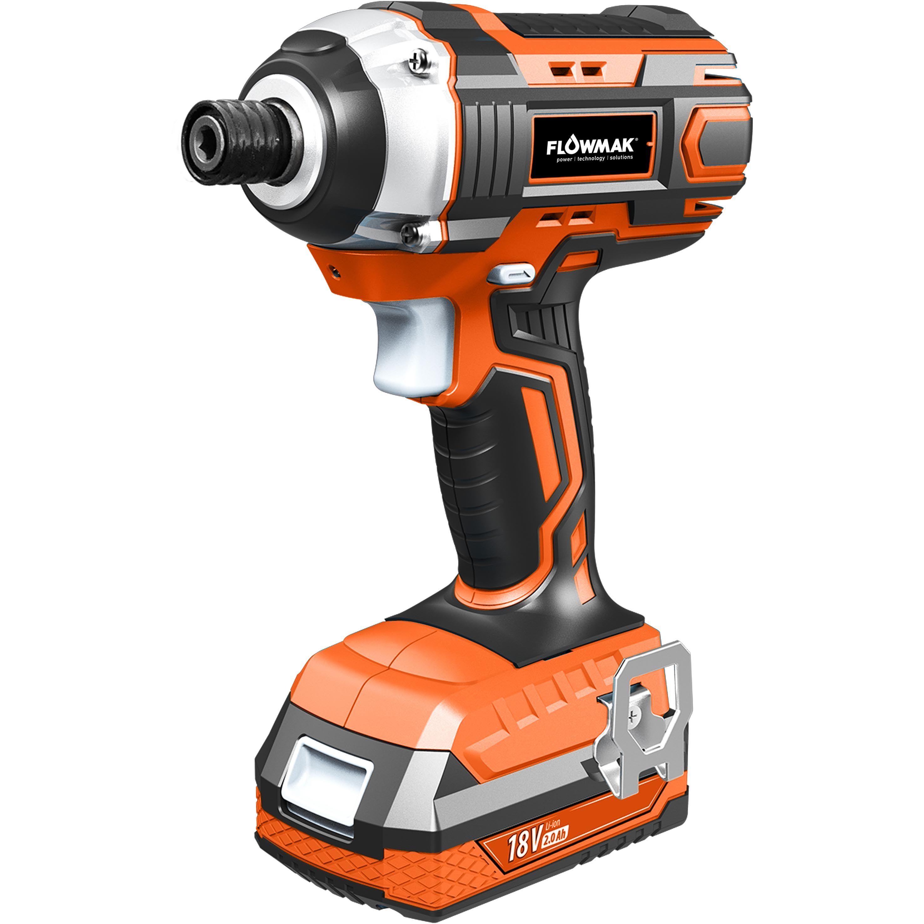 Atornillador Impacto 1/4  18v Con Batería, Marca Flowmak-6