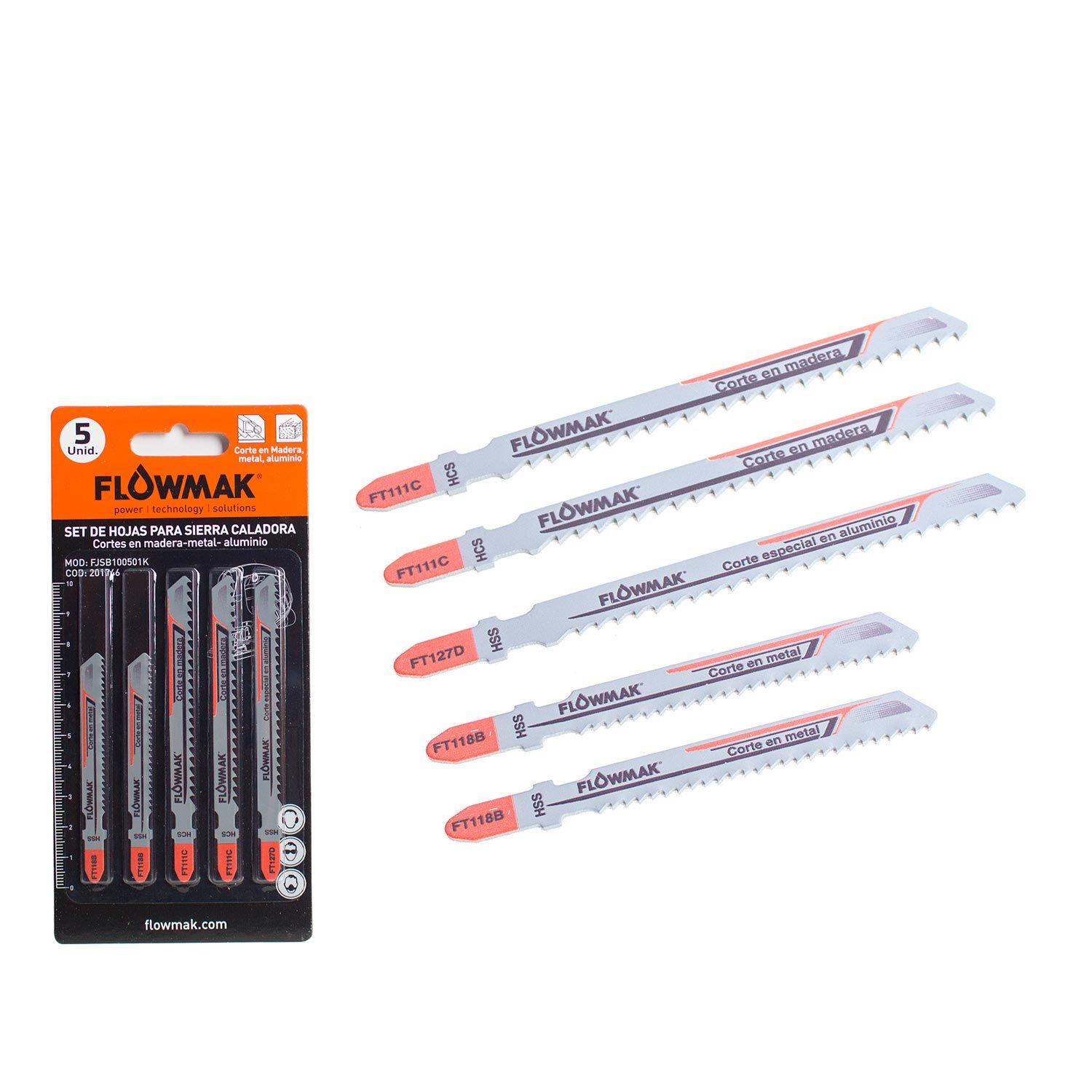 Set hojas caladora madera metal aluminio5 piezas-0
