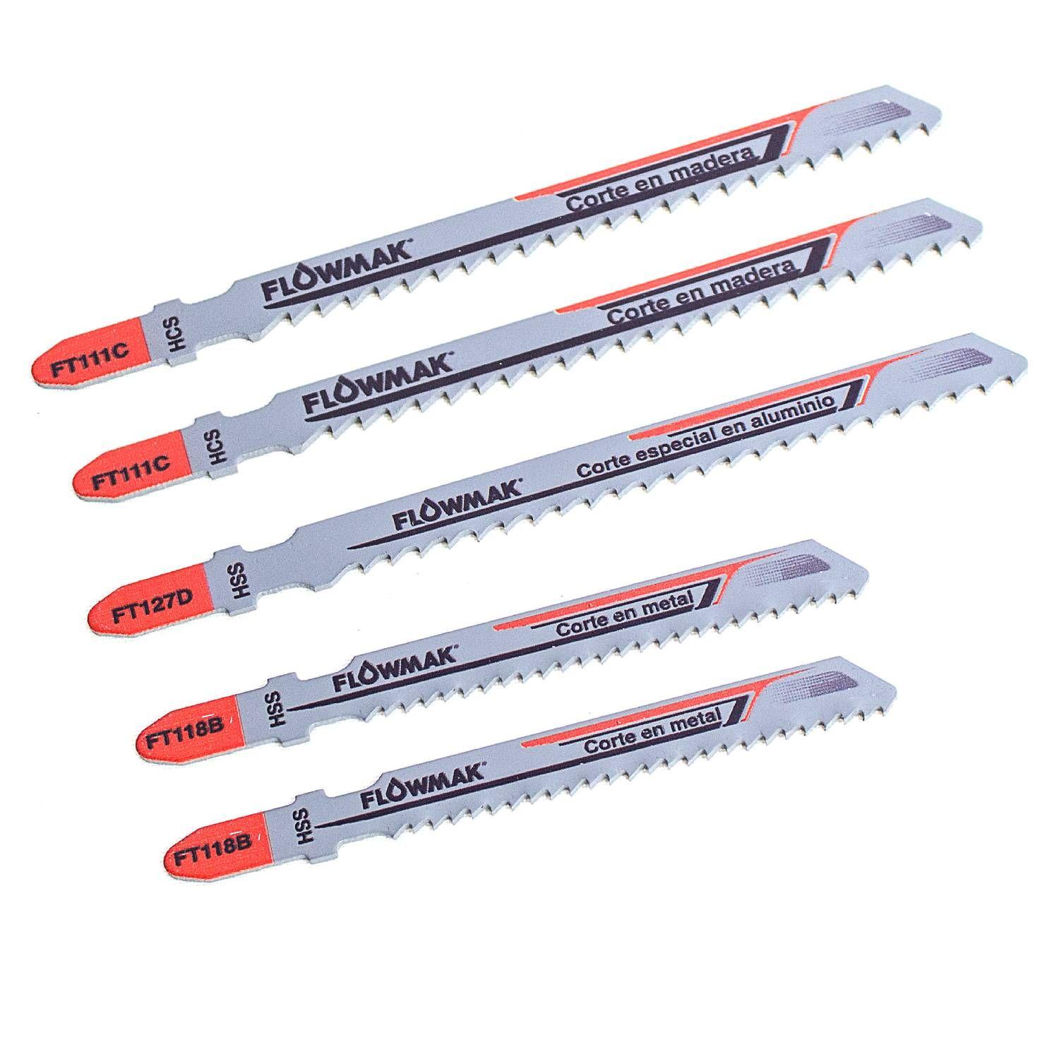 Set hojas caladora madera metal aluminio5 piezas-1