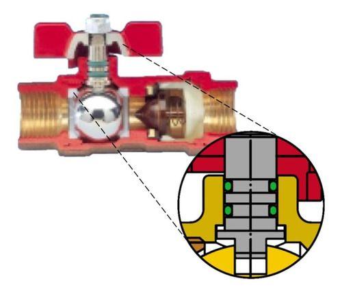 Triple Válvula Bola + Retención Conectores 1/2 Marca Enolgas-1