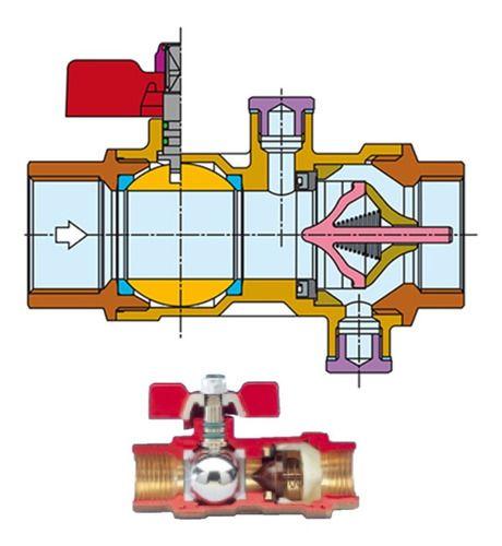 Triple Válvula Bola + Retención Conectores 1/2 Marca Enolgas-2
