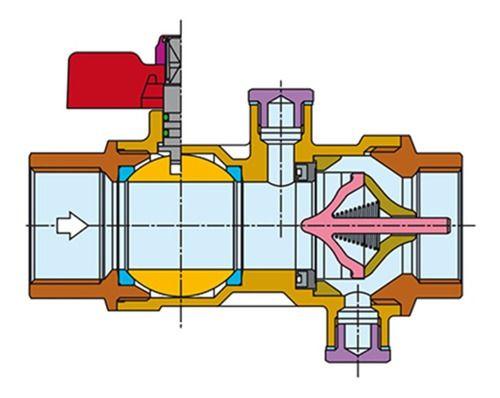 Triple Válvula Bola + Retención Conectores 1/2 Marca Enolgas-4