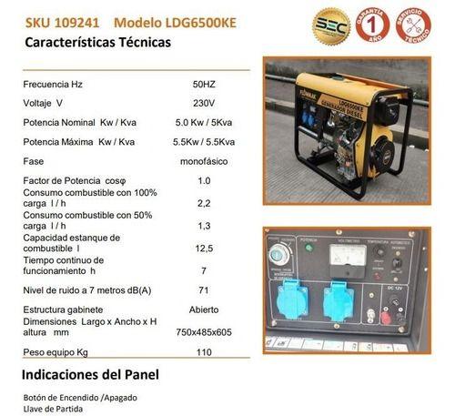 Generador Diesel Flowmak Ldg6500ke 220v 5kw Pe-2