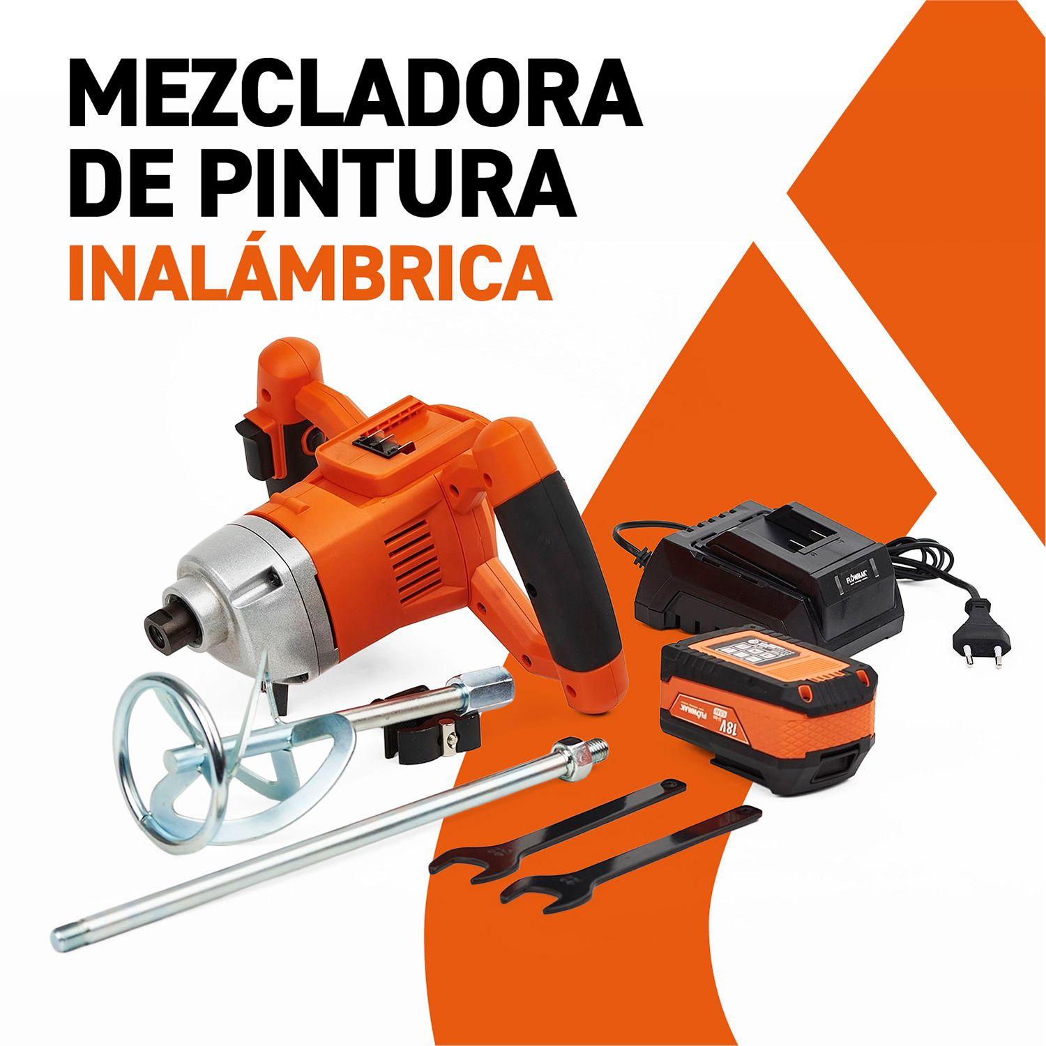 Mezclador pintura y cemento 18V  Batería4Ah y Carg Flowmak-1