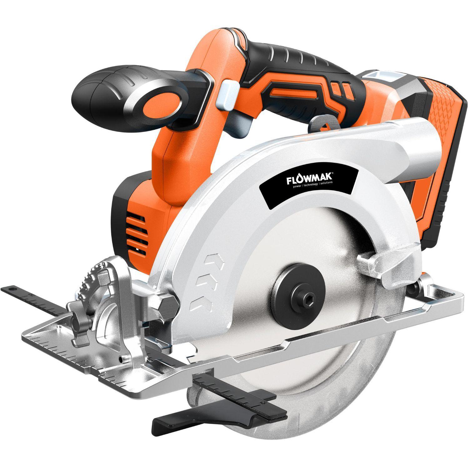 Sierra Circular 6-1/2" 165mm 18V 4Ah Con Bateria y cargador Flowmak-7